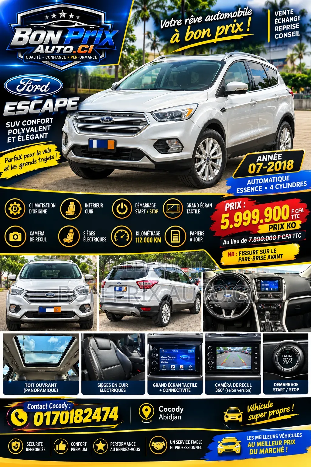Ford Escape S FWD 2019 Gris