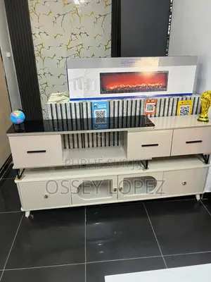 Meubles TV Design 140cm Et 160cm - Marbre Blanc Bleu Marine