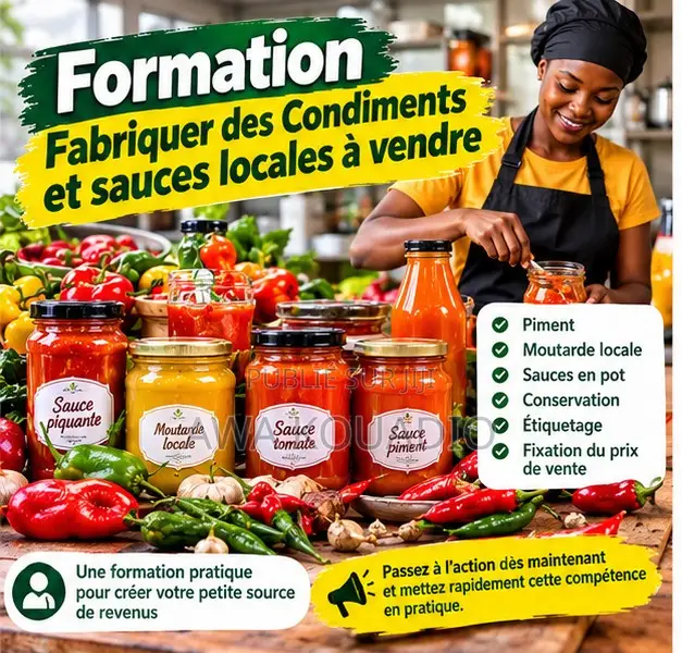 Formation Fabriquer Des Condiments Et Sauces Locales À Vendre