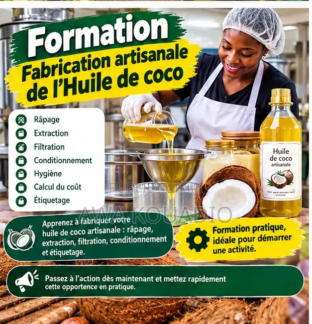 Formation Fabrication Artisanale De L’Huile De Coco
