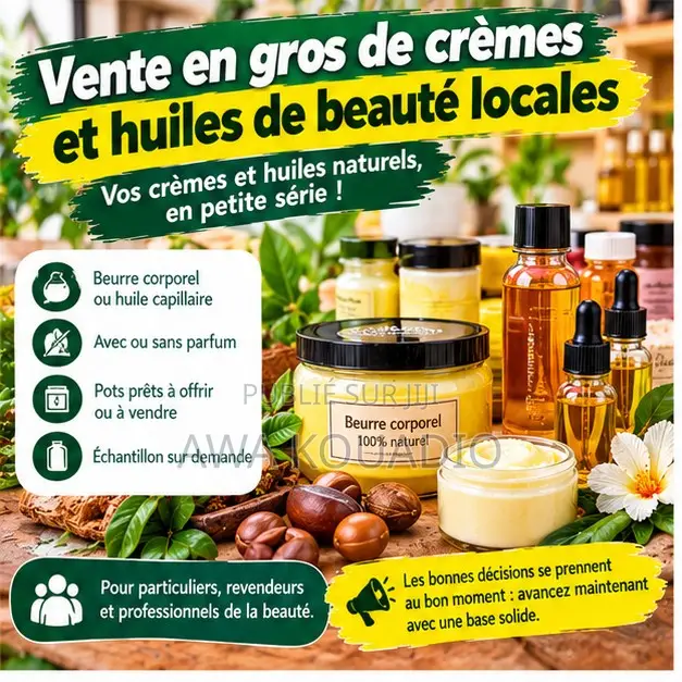 Vente en Gros De Crèmes Et Huiles De Beauté Locales