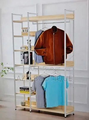 Dressing Ouvert Double Penderie & Étagères Multi-Rangements