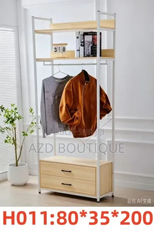 Portant Penderie Style Scandinave Avec 2 Tiroirs