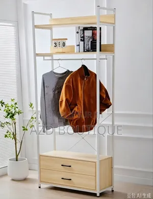 Portant Penderie Style Scandinave Avec 2 Tiroirs