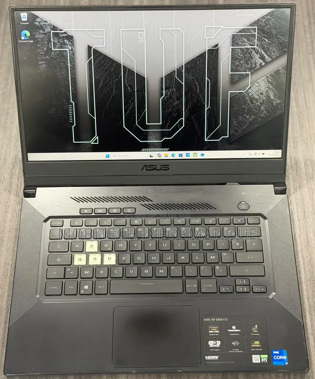 Ordinateur portable Asus TUF Gaming F15 16GB Intel Core i7 SSD 512GB