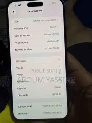 Nouveau Apple iPhone 16 Plus 128 GB Rose