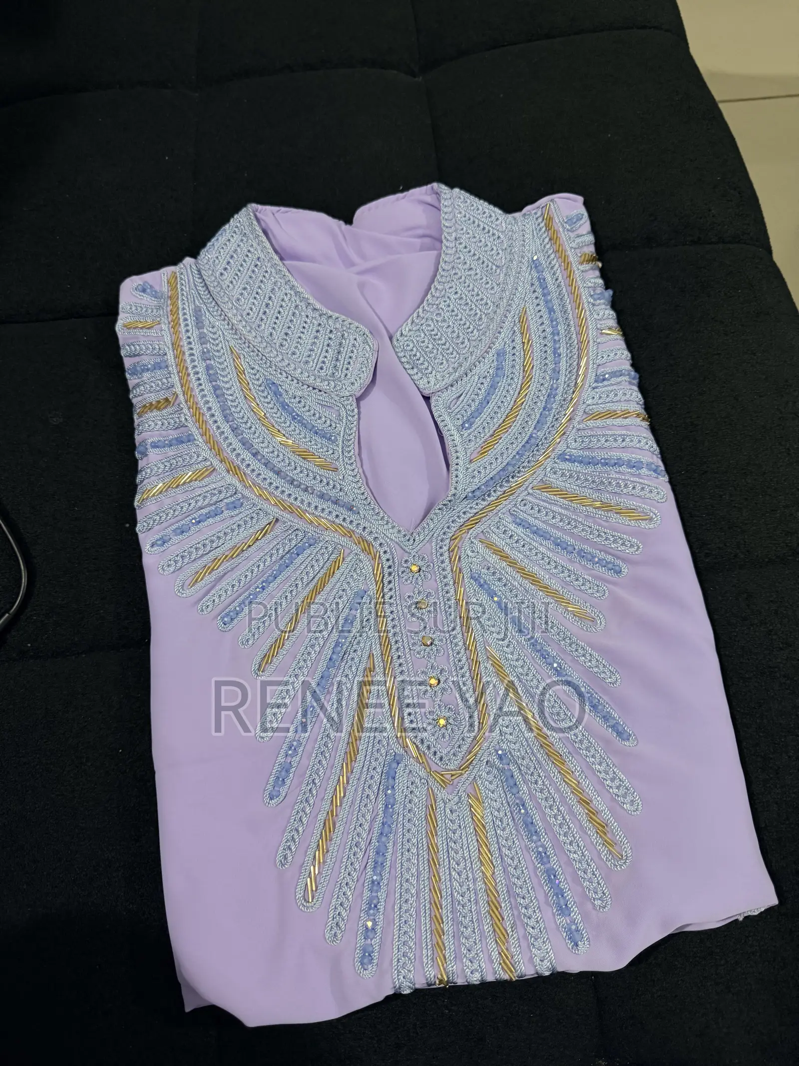 Boubou Marocain - Broderie Premium Perle