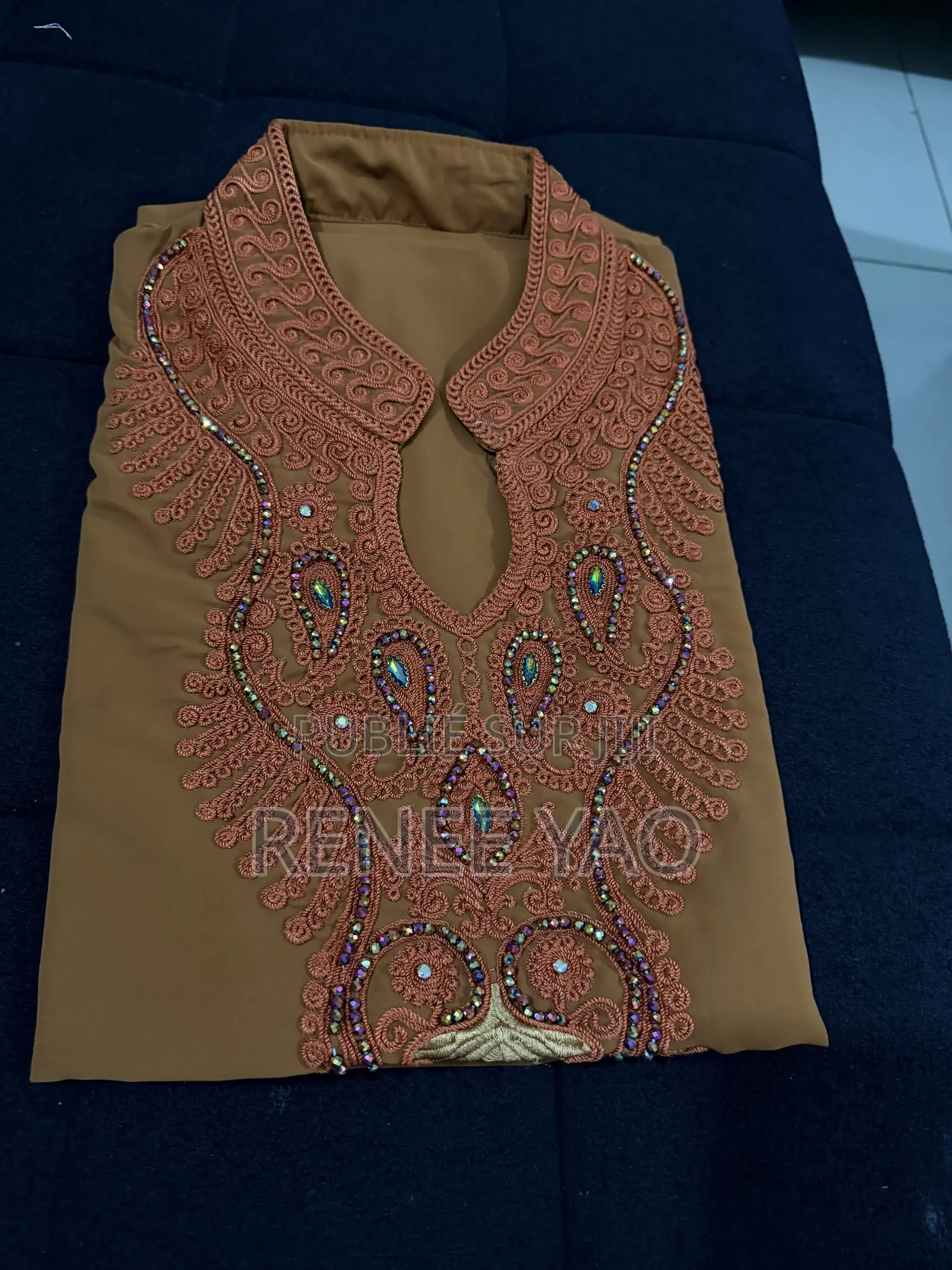 Boubou Marocain - Broderie Premium Perle