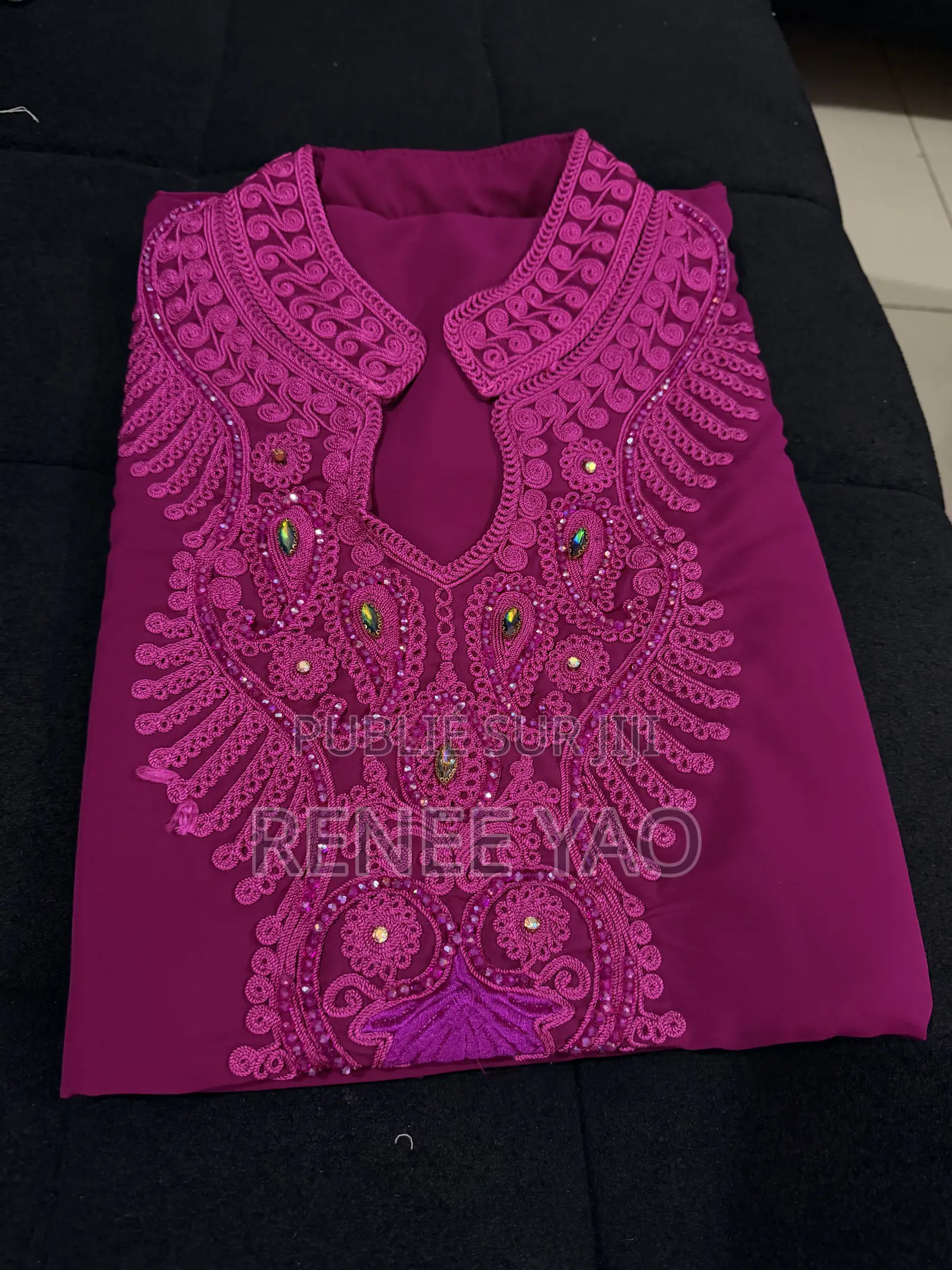 Boubou Marocain - Broderie Premium Perle
