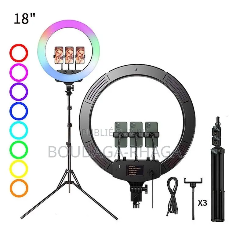 Ring Light Professionnelle 45cm /18 Pouces Avec Trépied - Modèle LJJ45