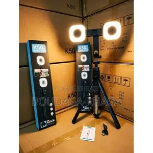 Perche Selfie Trépied K50+ (1m92) Double LED –(Idéal TikTok / Vlogs)