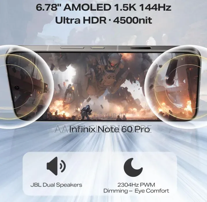 Nouveau Infinix Note 60 Pro 256 GB Gris
