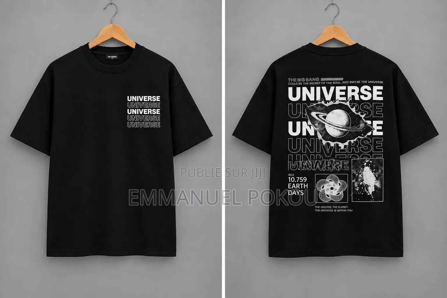 T-Shirt Noir UNIVERSE