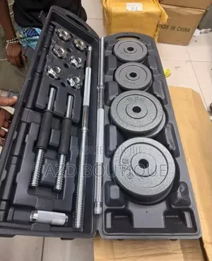 Haltères De 50kg Avec Barre De Connexion8 Dans Son Étui d'Origine