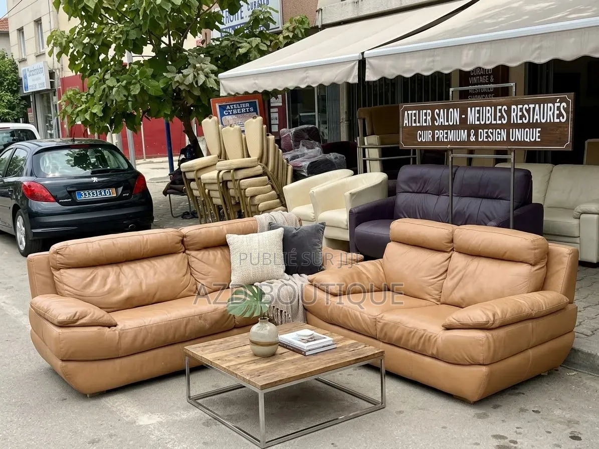 SALON EN CUIR , 100%CUIR, Importé Allemagne 
