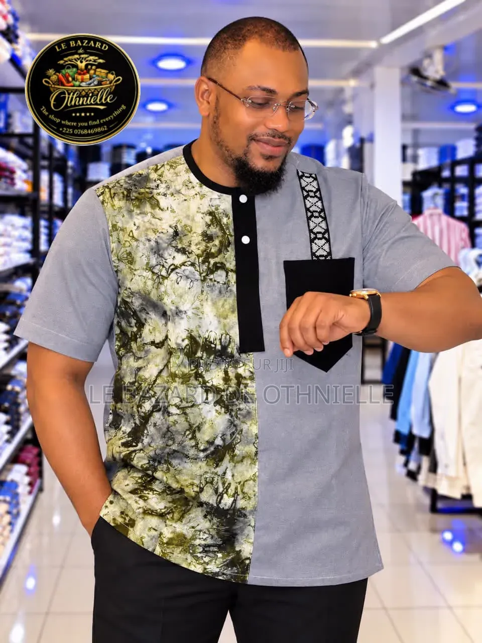 Chemise Manche Courte Colle Rond