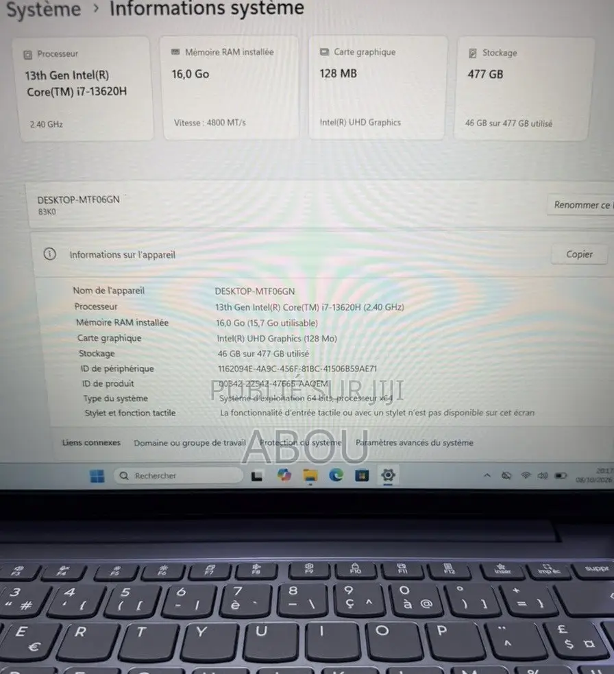 Ordinateur portable Lenovo Ideapad 3 16GB Intel Core i7 SSD 512GB
