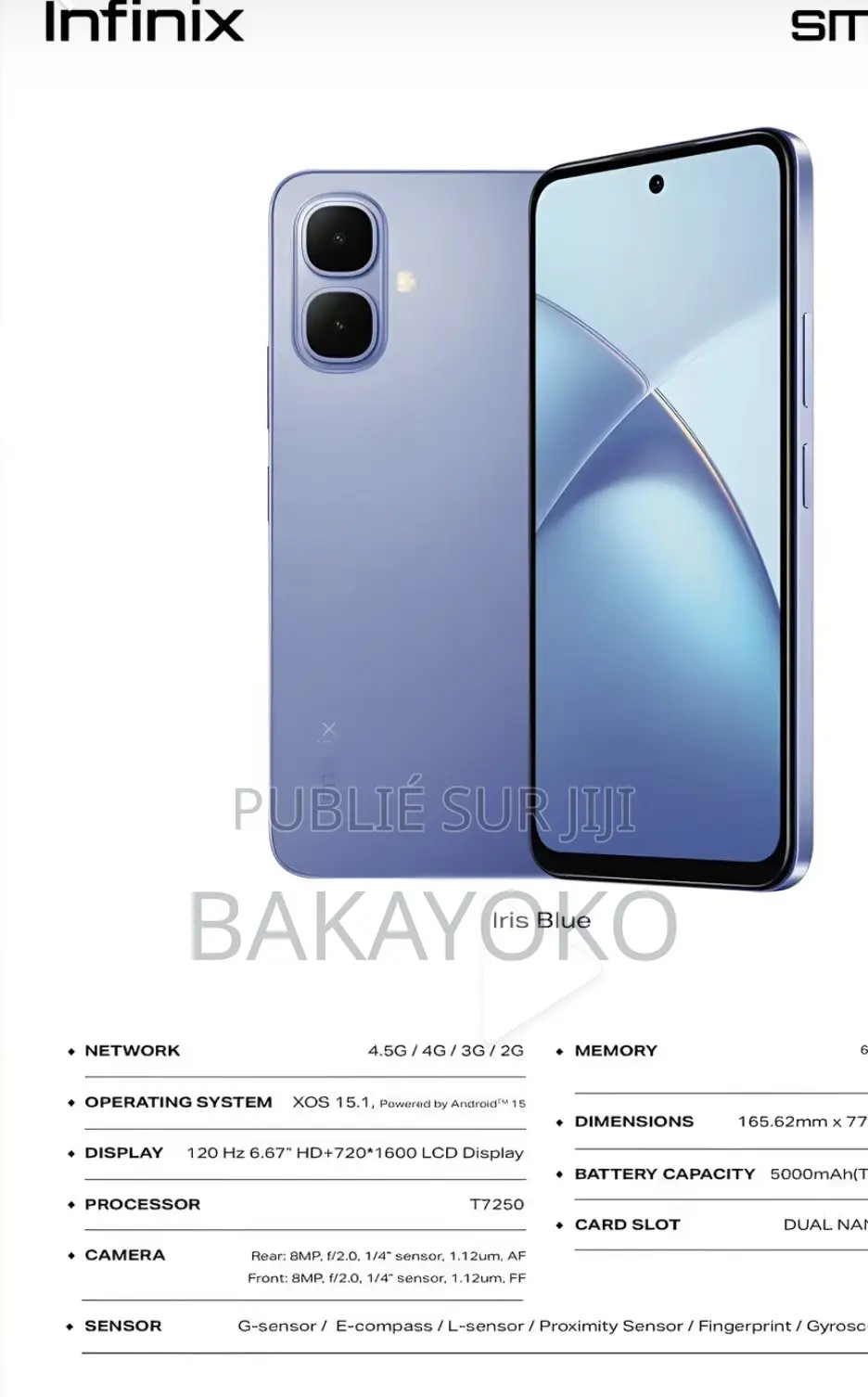 Infinix Smart 10 128 GB Doré