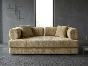 Canapé Design Lounge "Luxe & Sérénité" – Velours Chenille Beige Taupe