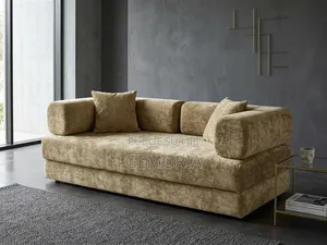 Canapé Design Lounge "Luxe & Sérénité" – Velours Chenille Beige Taupe