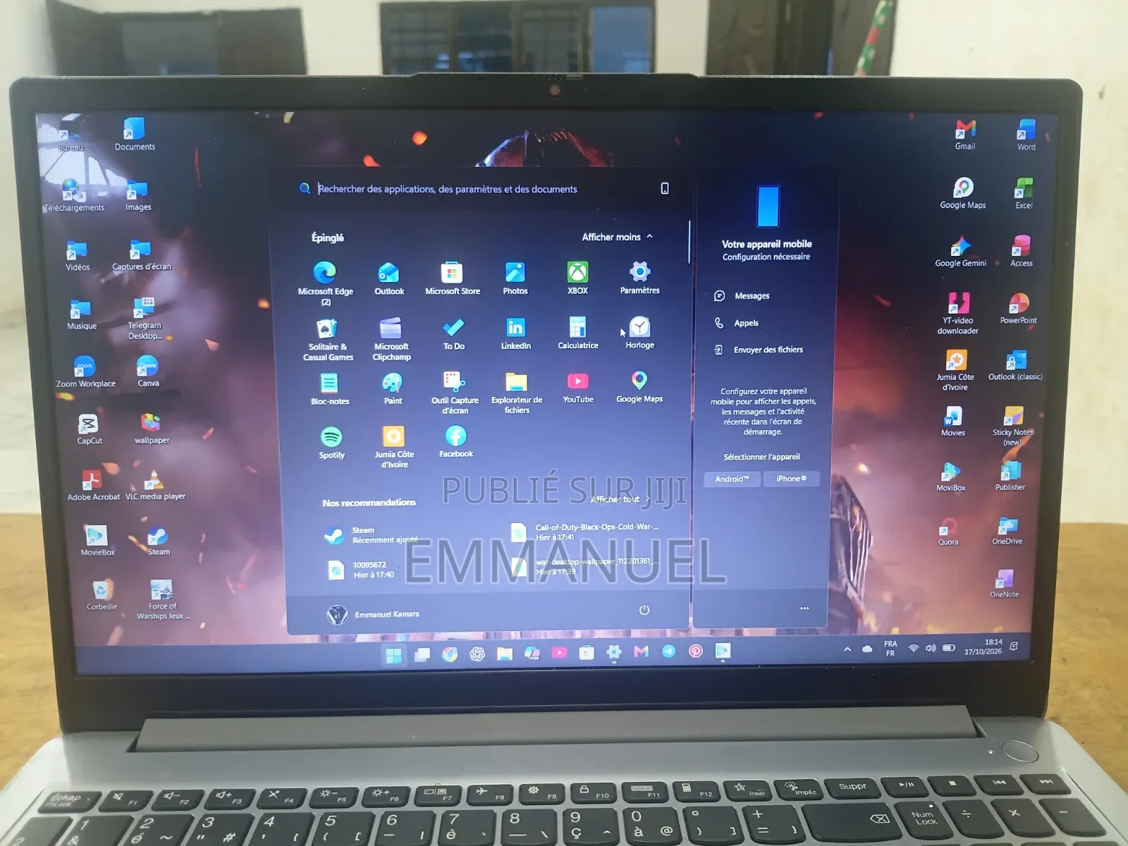 Ordinateur portable Lenovo IdeaPad 1 8GB Intel Celeron SSD 256GB