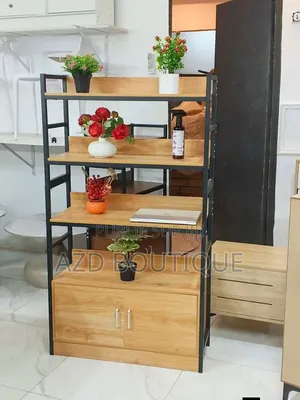 Étagère De Rangement en Métal Carbone Et Bois