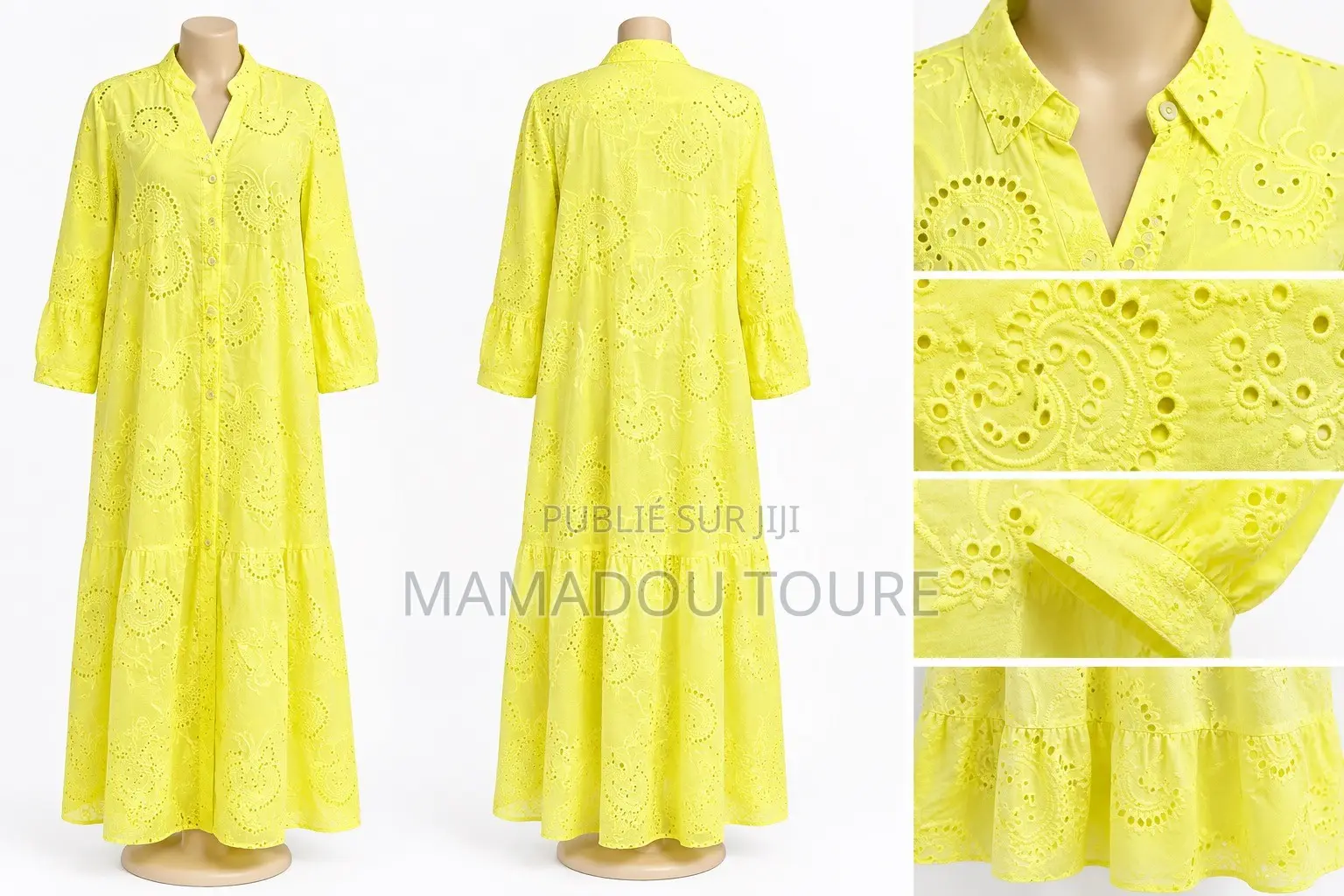 Robe Jaune Citron Élégante Avec Fond Assorti