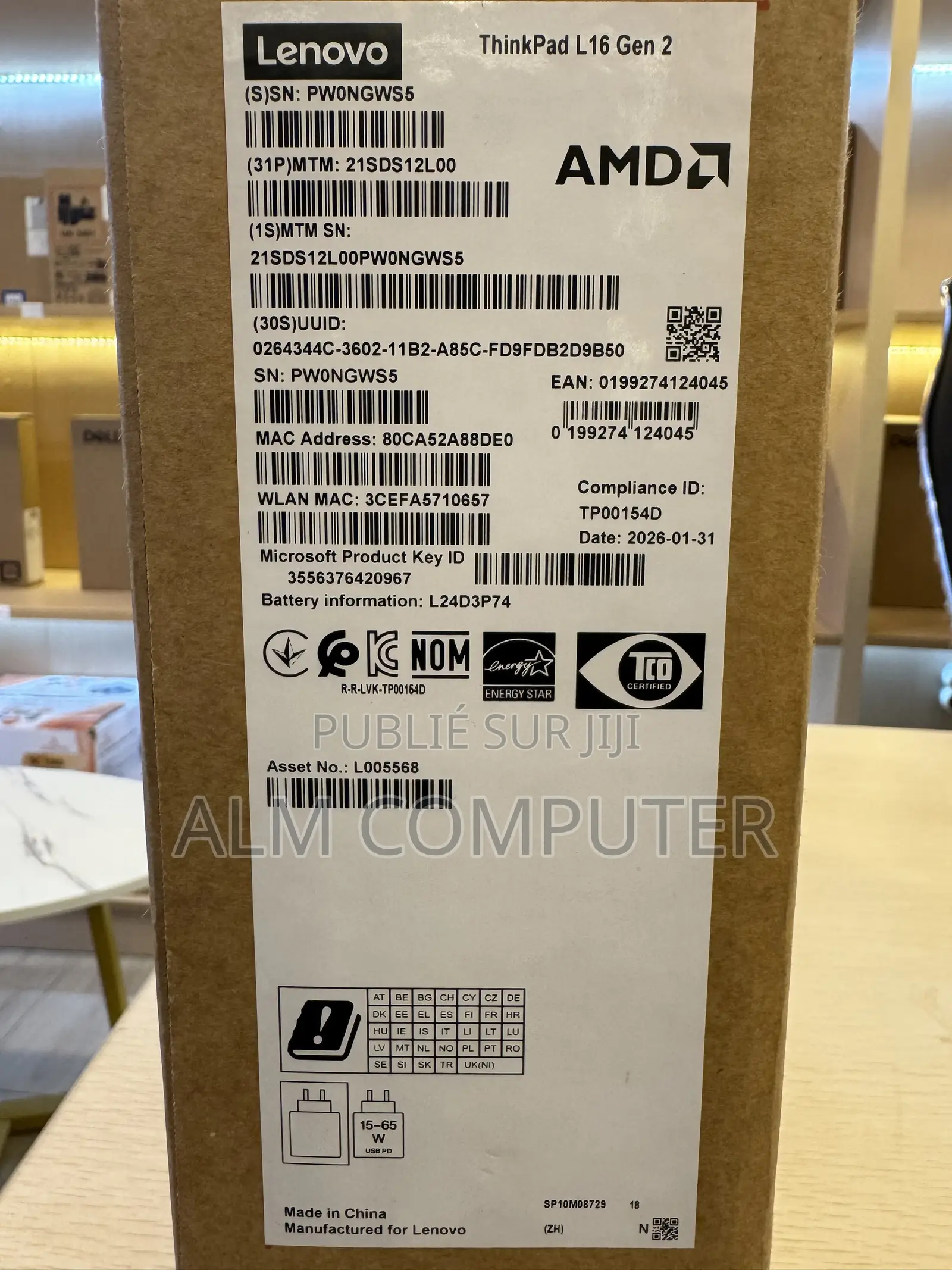 Nouveau Lenovo ThinkPad E16 Gen 3 32GB AMD SSD 512GB