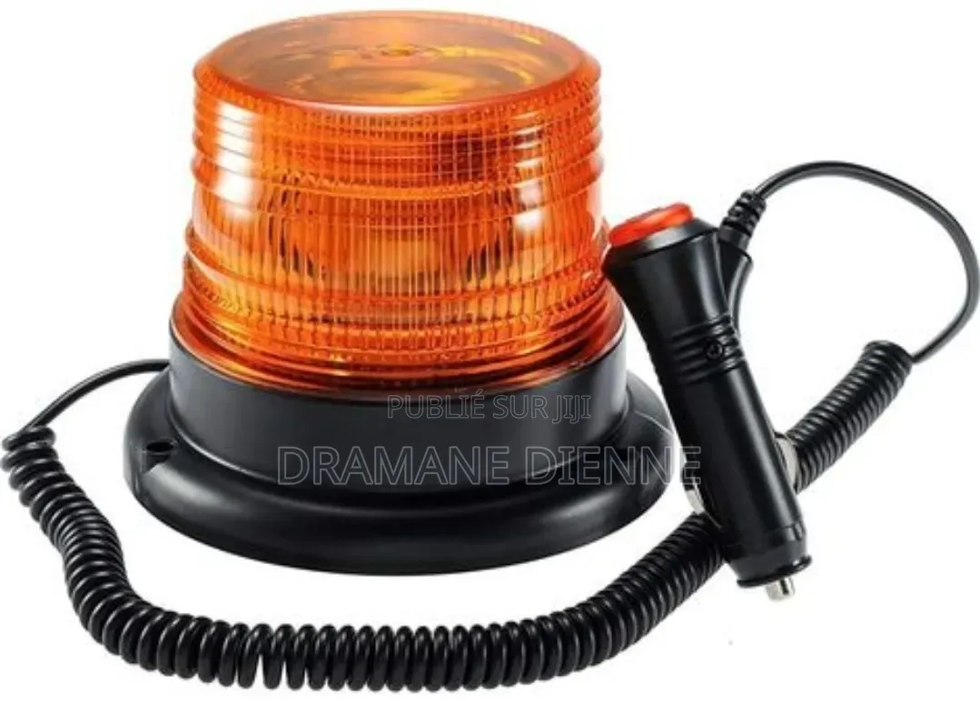 Gyrophare LED Magnetic Équipé d'Une Prise Allume-Cigare Et d'Un Câble