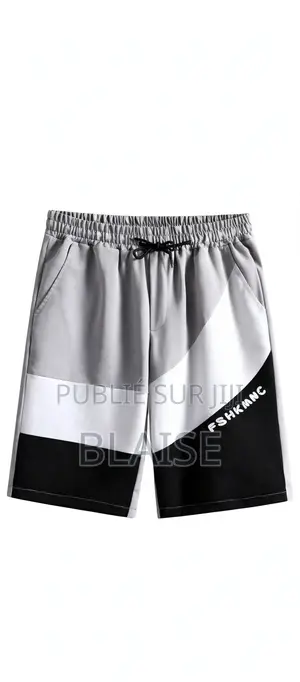 Ensemble Homme Été 2 Pièces - T-Shirt + Short -Tendance Gris Noir