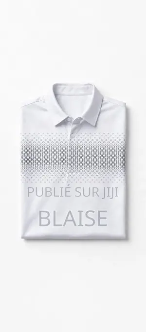 Polo Homme Classe Blanc - Motif Diamant Gris - Coton Premium - Élégant