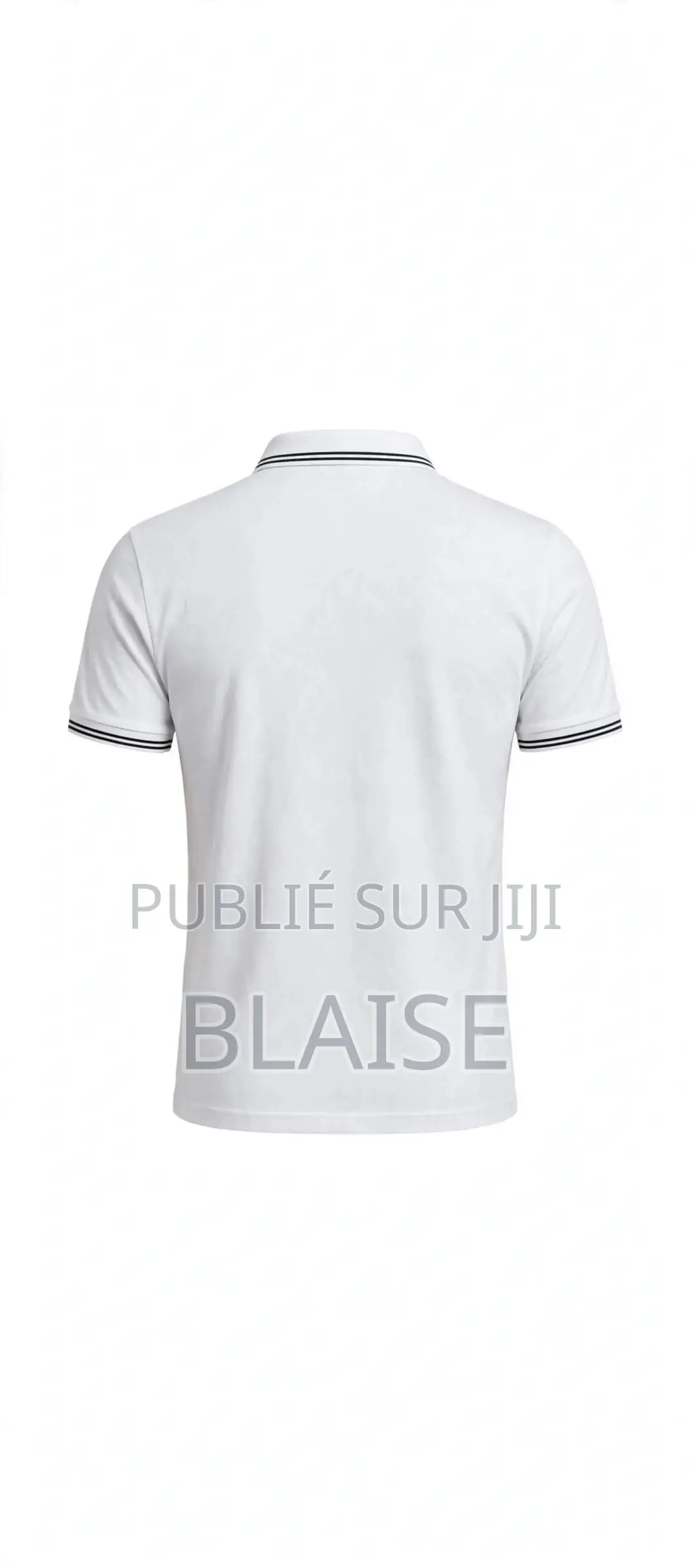 Polo Homme Lanc - Col Rayé Noir - Broderie Plume Classe - 100% Coton