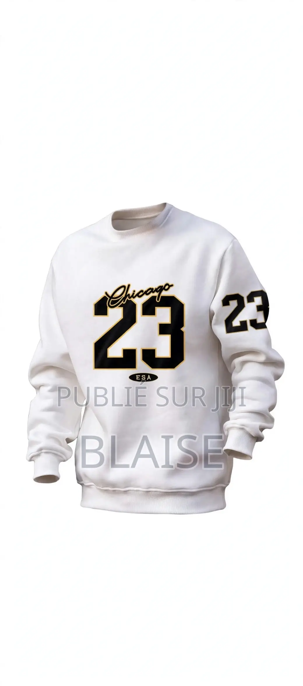 Pull Chicago 23 Blanc - Sweat Tendance