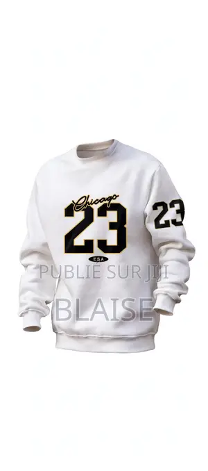Pull Chicago 23 Blanc - Sweat Tendance