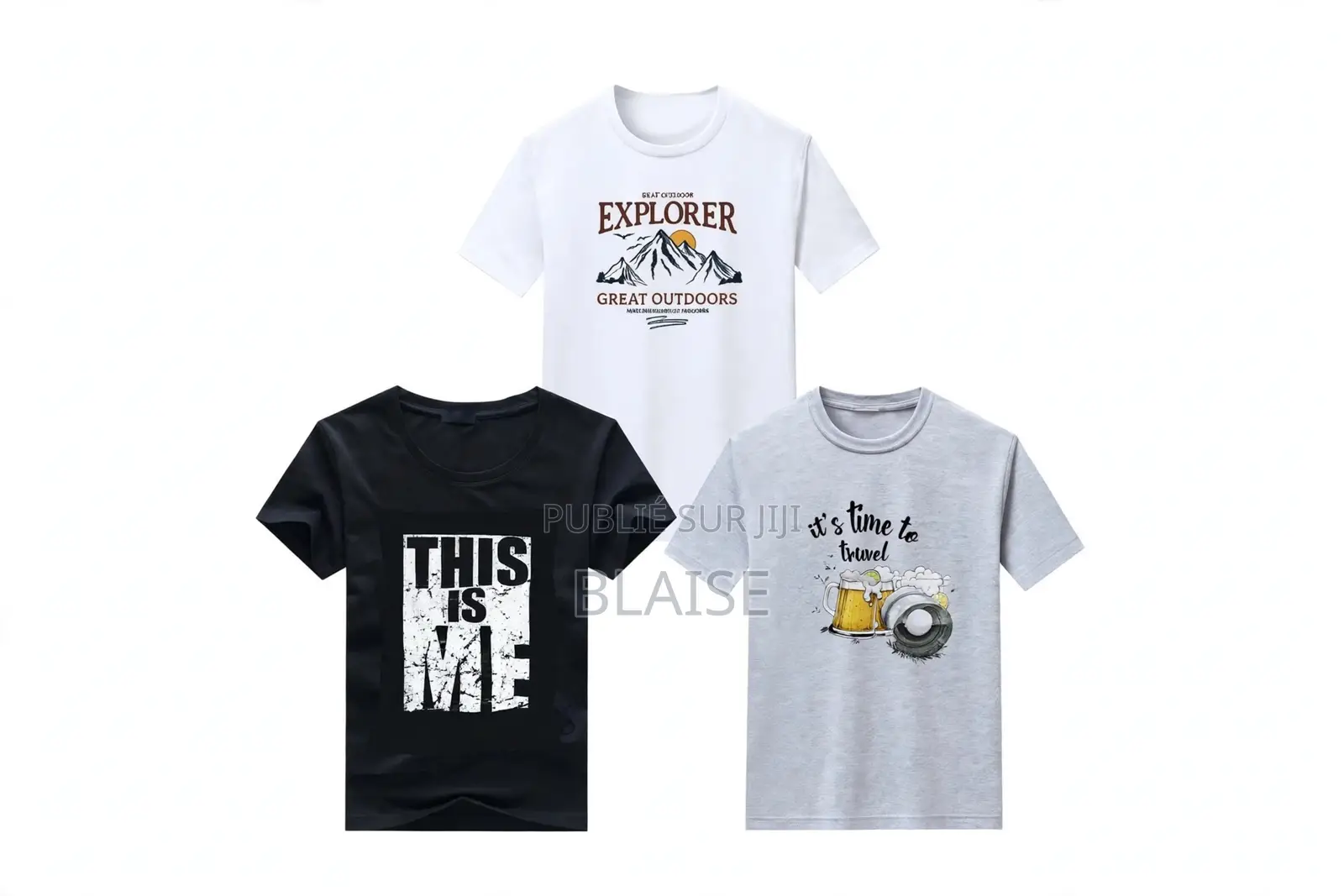 Lot 3 T-Shirts Homme - This Is Me + Explorer + Travel