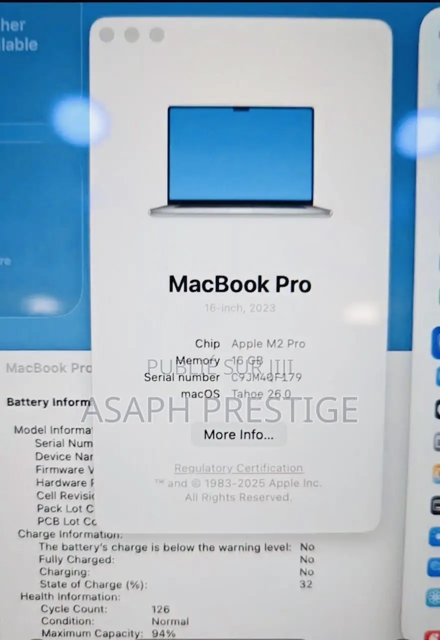 Ordinateur portable Apple MacBook Pro 2023 M2 Pro 16GB SSD 512GB