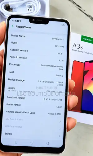 Nouveau Oppo A3s 256 GB Rouge