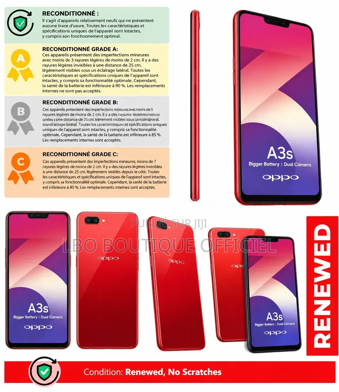 Nouveau Oppo A3s 256 GB Rouge