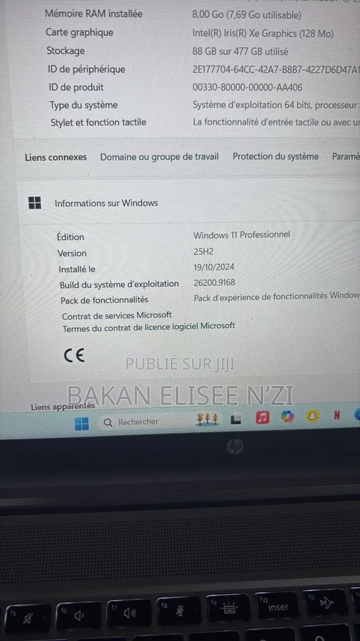 Ordinateur portable HP ProBook 450 G8 8GB Intel Core i5 HDD+SSD 512GB