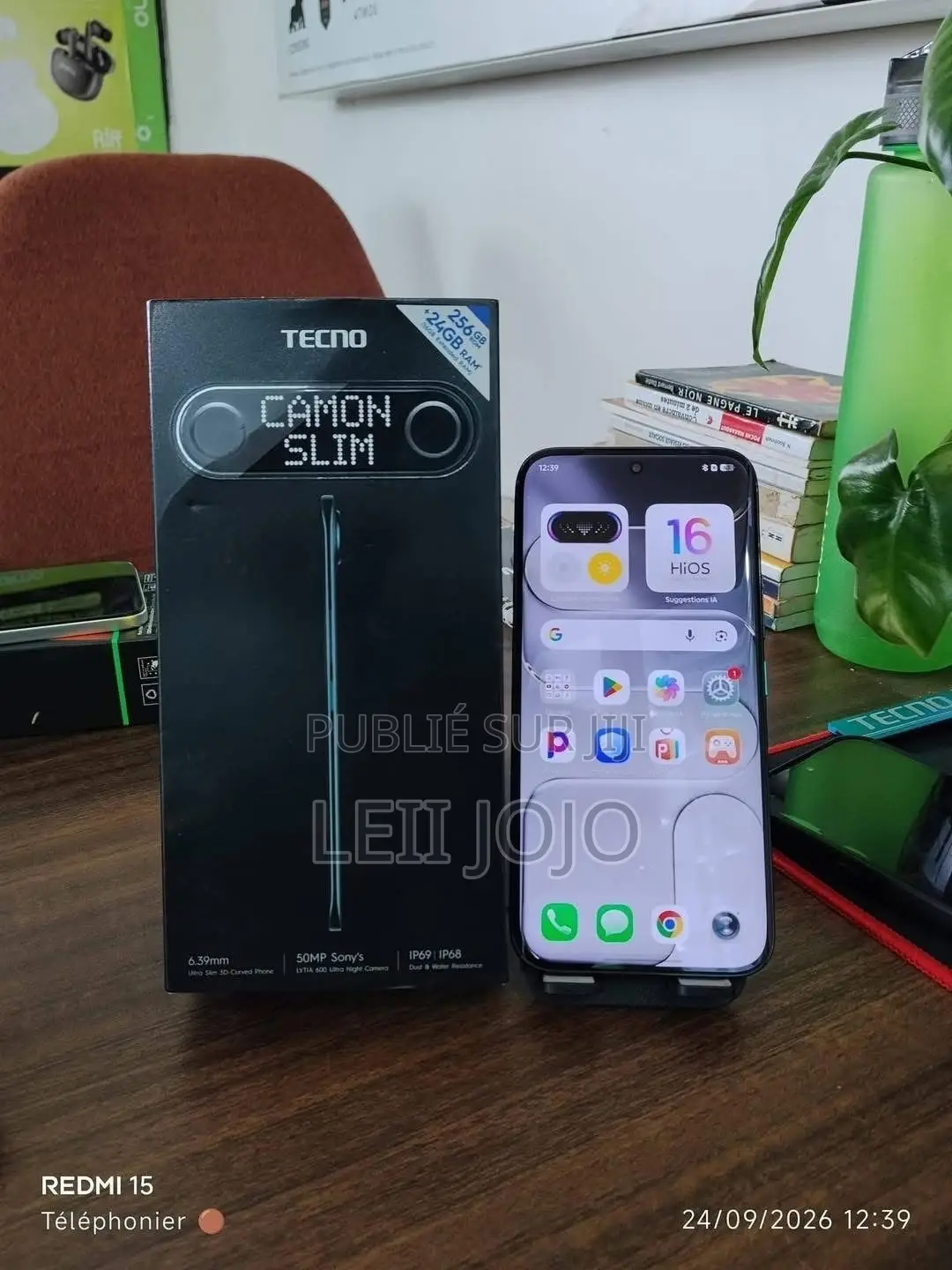 Nouveau Tecno Camon Slim 256 GB Noir