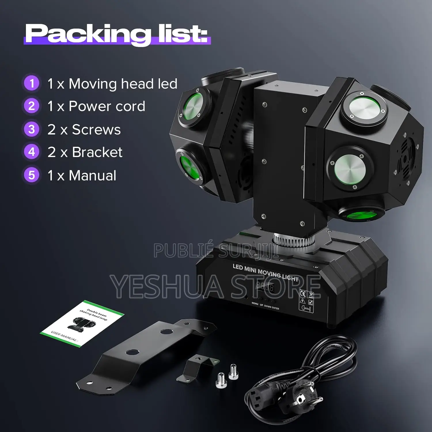 Projecteur Jeu De Lumière 2 Têtes Rotatives