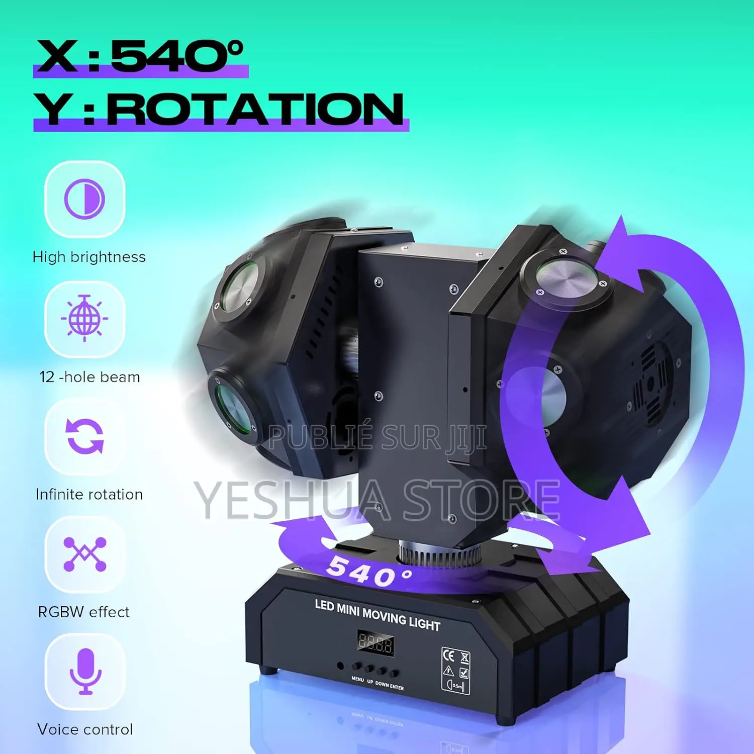 Projecteur Jeu De Lumière 2 Têtes Rotatives