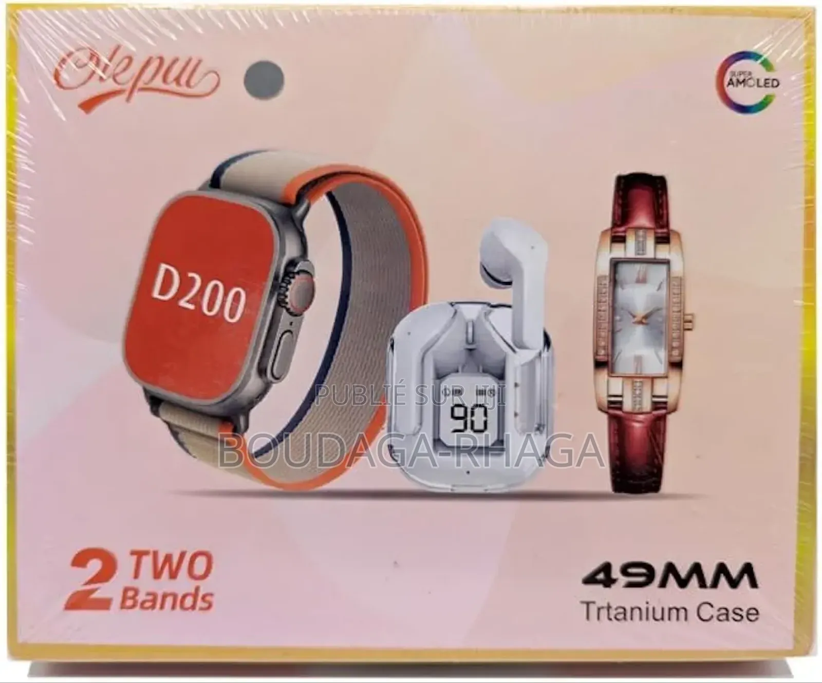 Ensemble De 2 Bracelets en Titane : Montre Et Bracelet