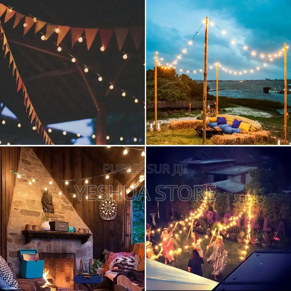 Guirlande Lumineuse Solaire 9,24 M Avec 12 Ampoules