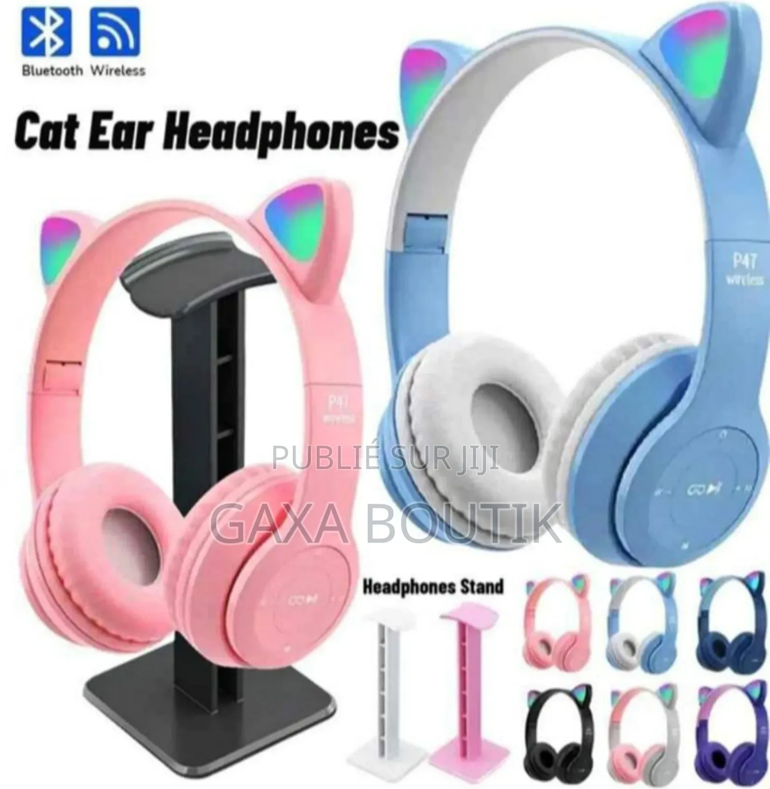 Casque Bluetooth Sans Fil Avec Oreilles De Chat LED