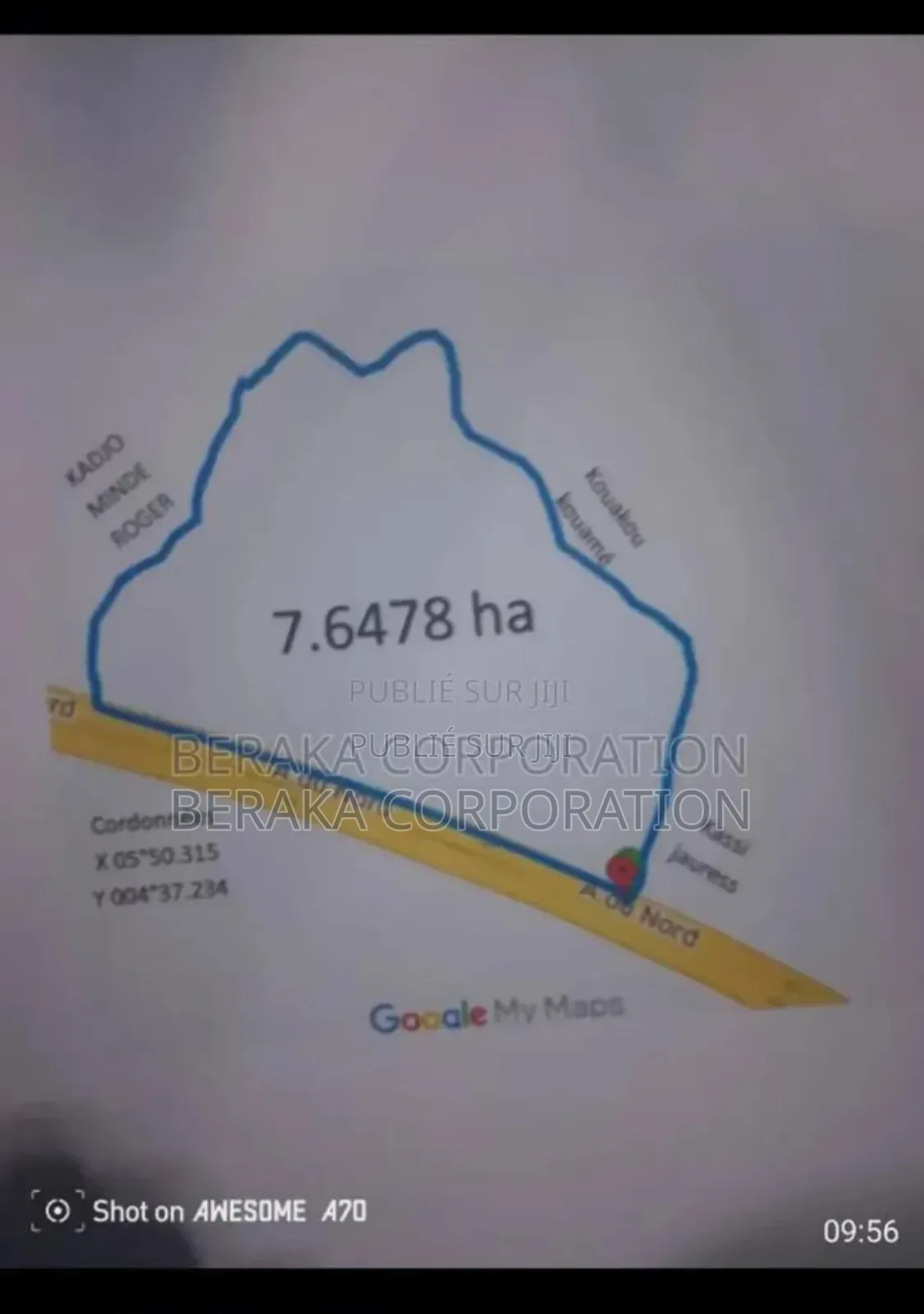 Parcelle De 7 Hectares en Vente en Bordure Du Bitume