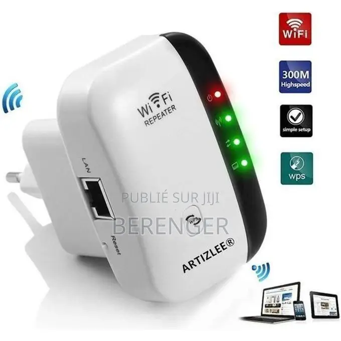 Répéteur Wlan Extender Wifi 300mbit/S 2.4ghz, Port Lan,100m De Portée