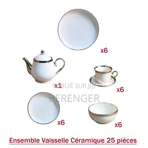 Ensemble De Vaisselle en Céramique 25 Pièces