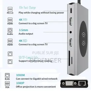 Type-C Vers HDTV 14 en 1ype C HDTV 14x1 Chargeur Sans Fil