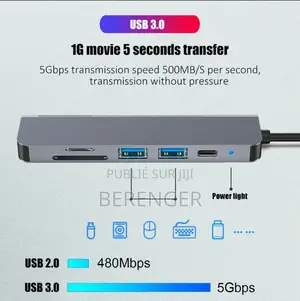 Adaptateur Multfonction Type C 6 en 1HDTV